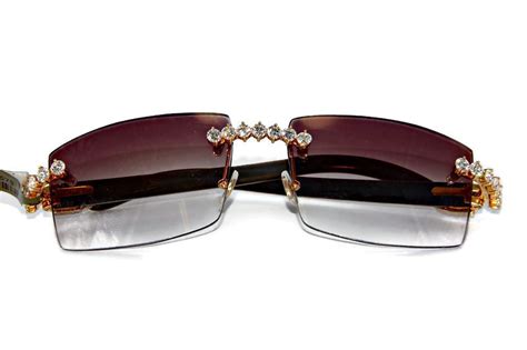 cartier diamond glasses|rimless glasses with diamonds.